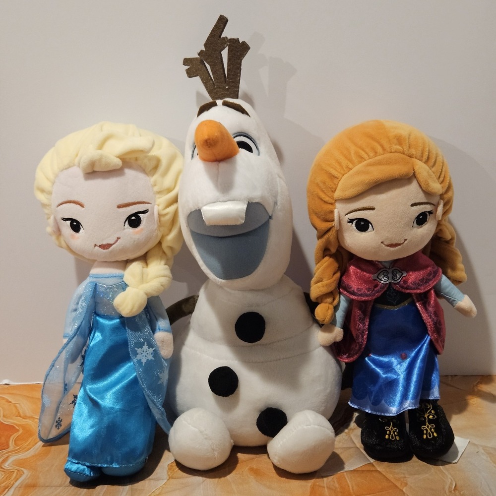 Disney Frozen Elsa Anna Olaf Plush Doll Bundle Set of 3